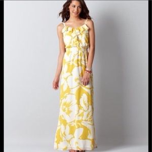 Ann Taylor Loft Chiffon Floral Maxi Dress